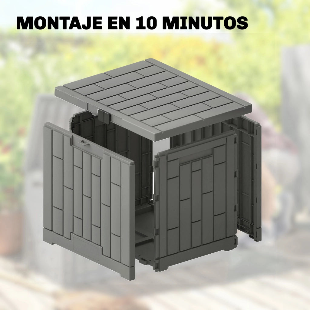 Ba¨²le per Esterno con Serratura ¨C Minimal ¨C Grigio 114L
