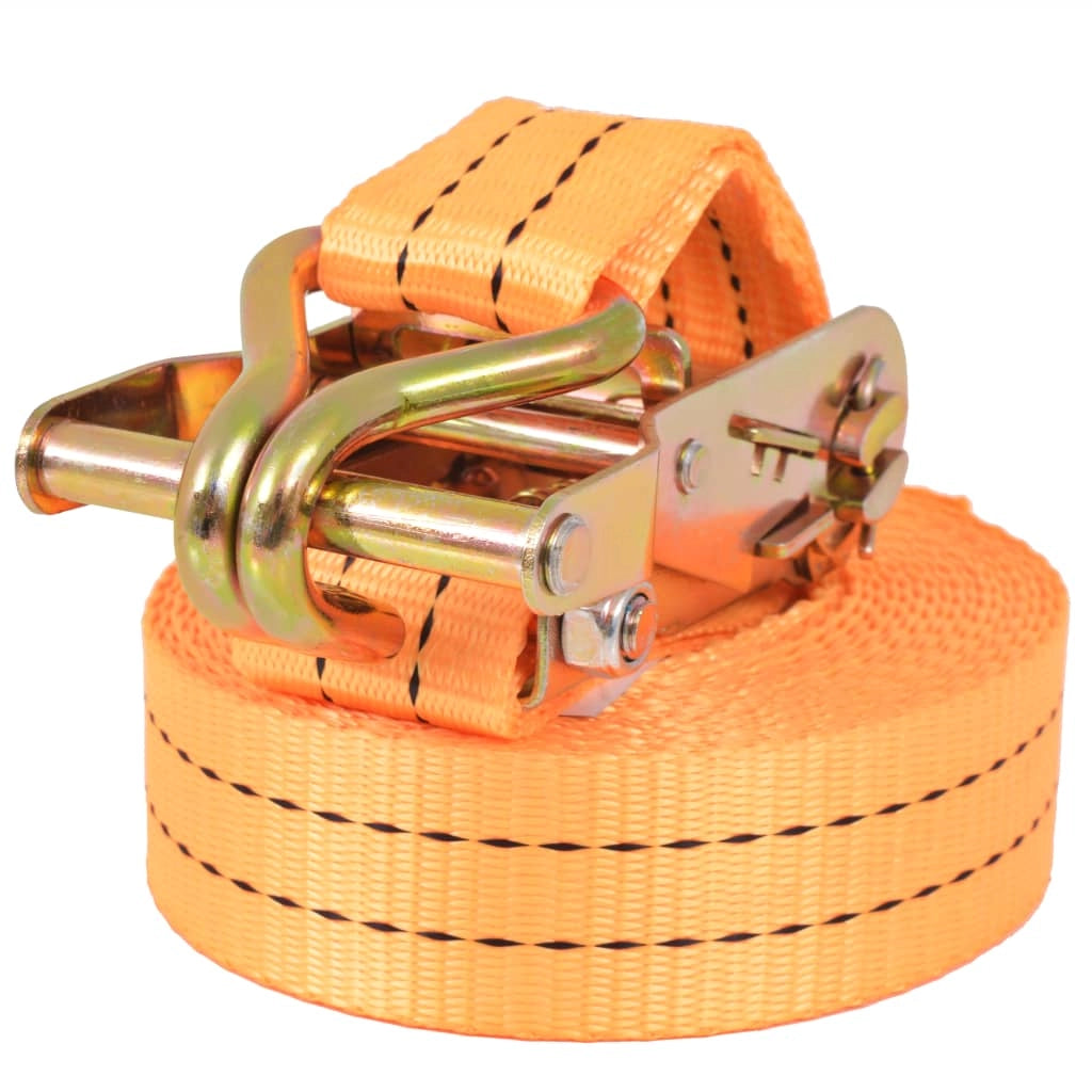 Set di 4 cinghie di fissaggio a cricchetto 1 tonnellata 6 m x 38 mm arancione 02_0003542