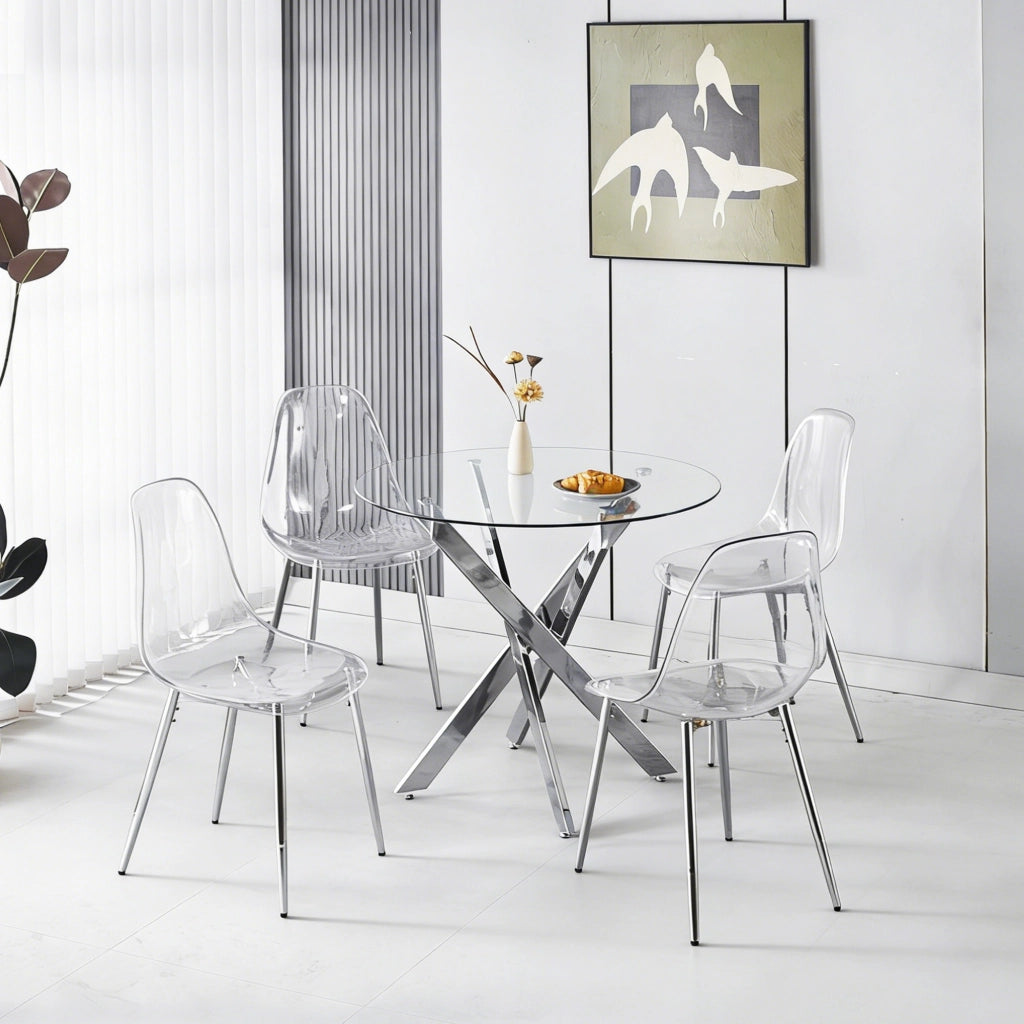 Set da pranzo 1 tavolo + 4 sedie - Zephmum- 5 pezzi