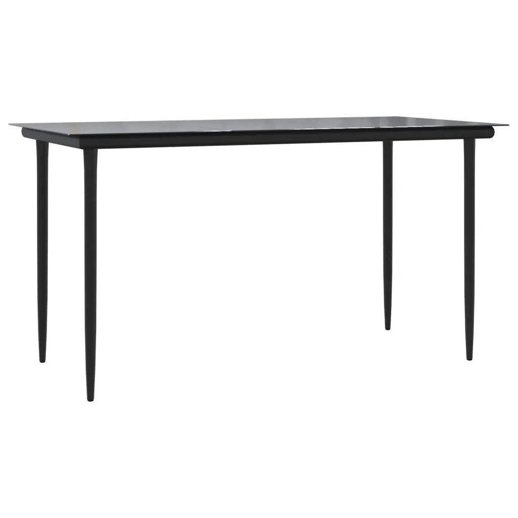 Set da Pranzo da Giardino 5 pz Nero con Cuscini in Polyrattan 3211922