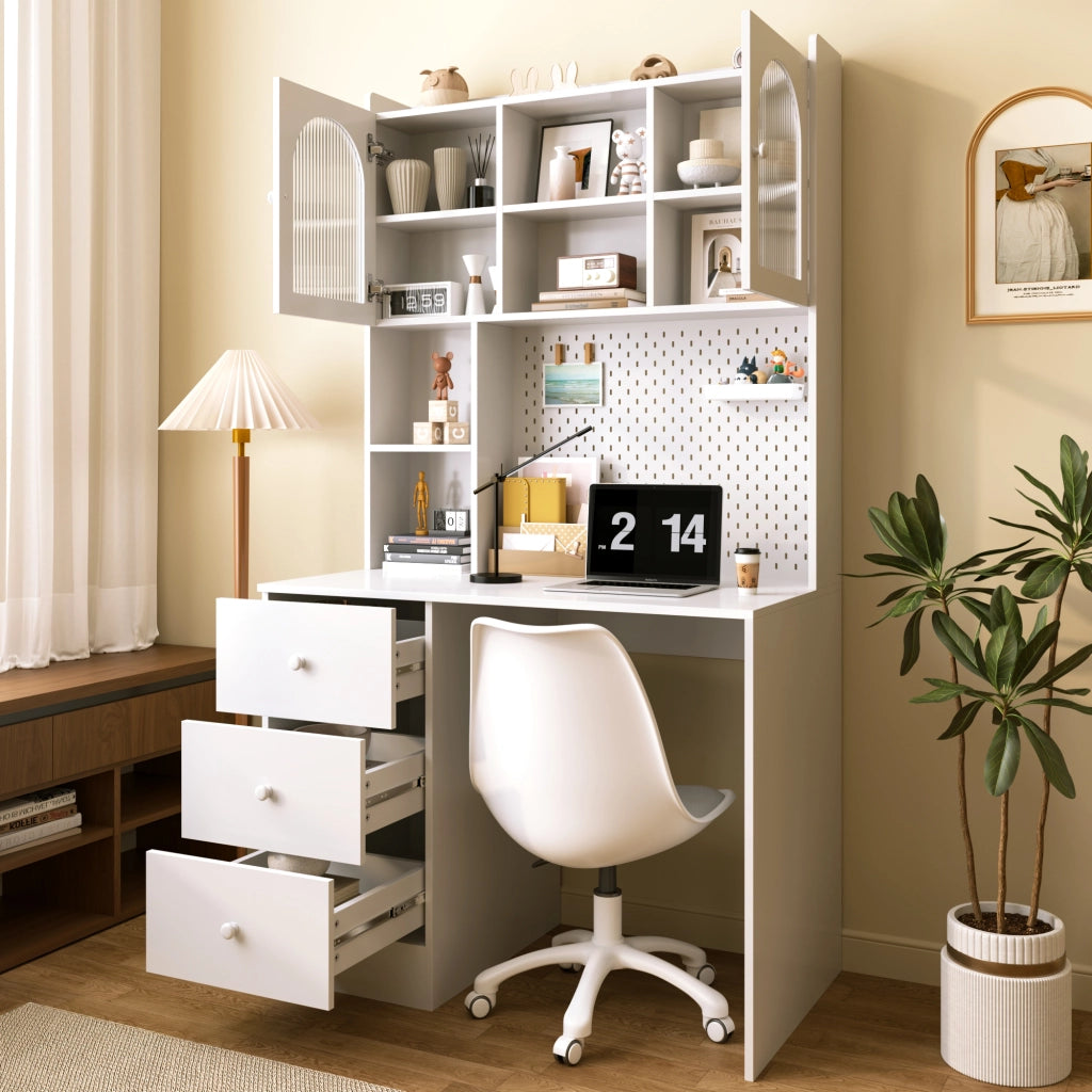 SCRIVANIA multifunzionale 100x55x180 cm MDF bianco
