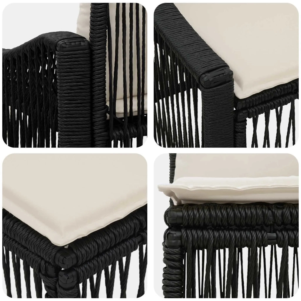 Set Divano da Giardino 12 pz Nero polyrattan 3436162
