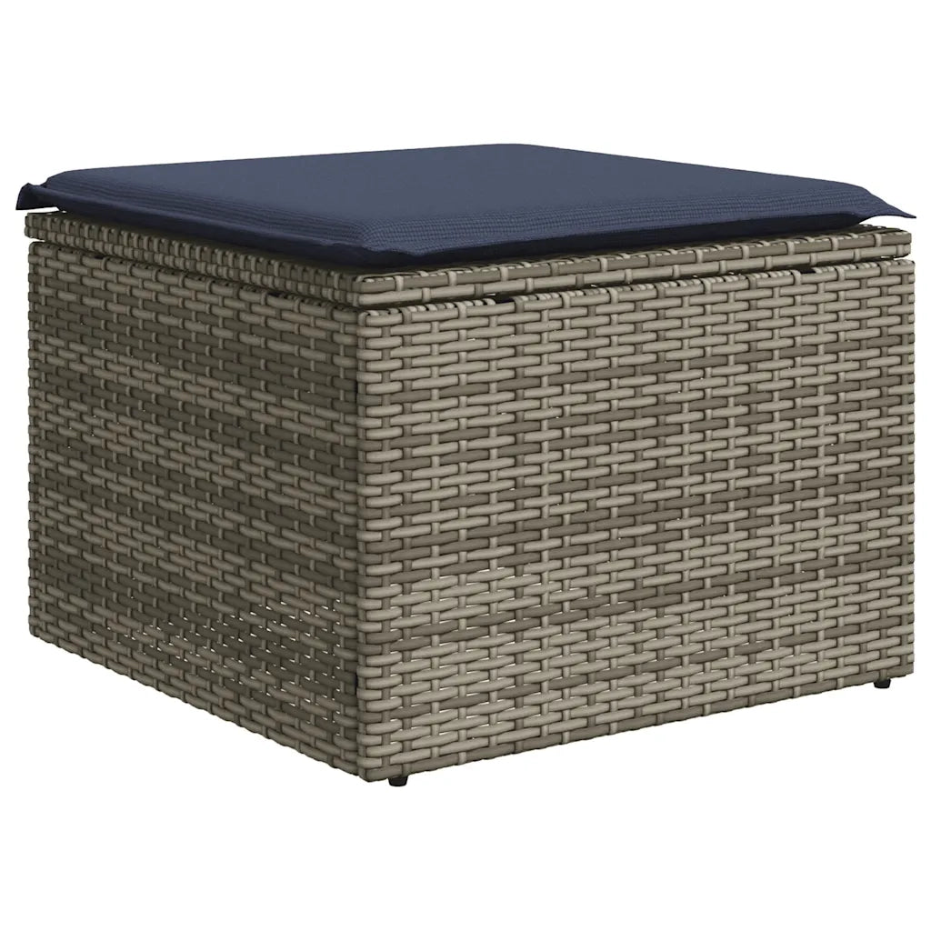 Set Divani da Giardino 7 pz con Cuscini Grigio in Polyrattan 3268681
