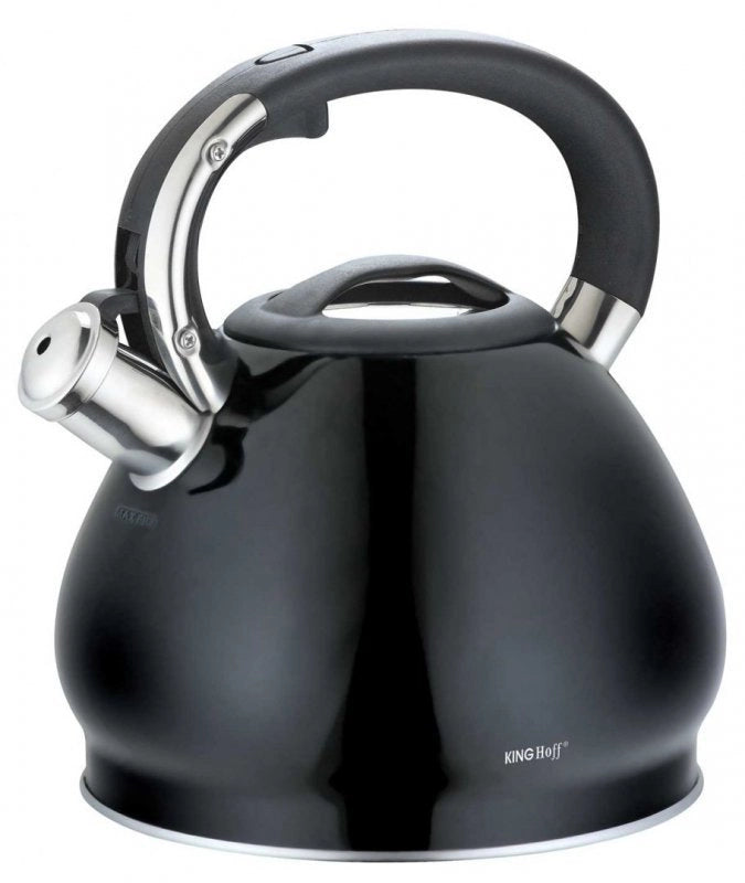 Bollitore a fischio in acciaio inossidabile nero Kinghoff KH-1221 da 3,4 l