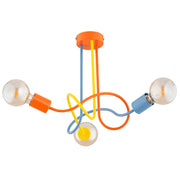 Plafoniera loft multicolore a nodo 3xE27 Alfa Wingo