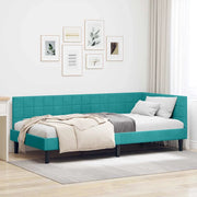 Cornice del letto ad angolo Turchese 90 cm x 200 cm Velluto 42016436