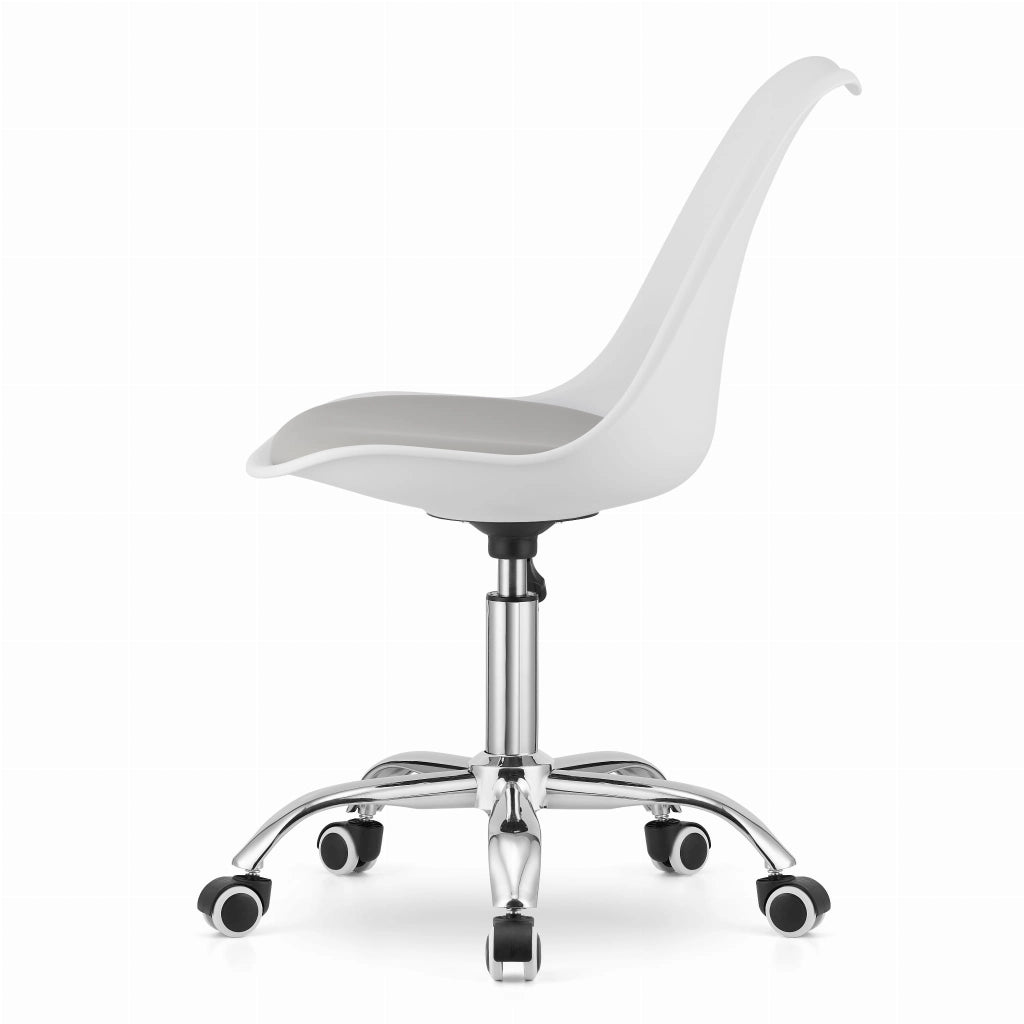 Sedia girevole Valora VIRO bianca e grigia per ufficio, design ergonomico