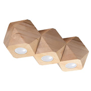 Lampada da soffitto geometrica in legno naturale Woody Peach Puff a 3 luci IP20