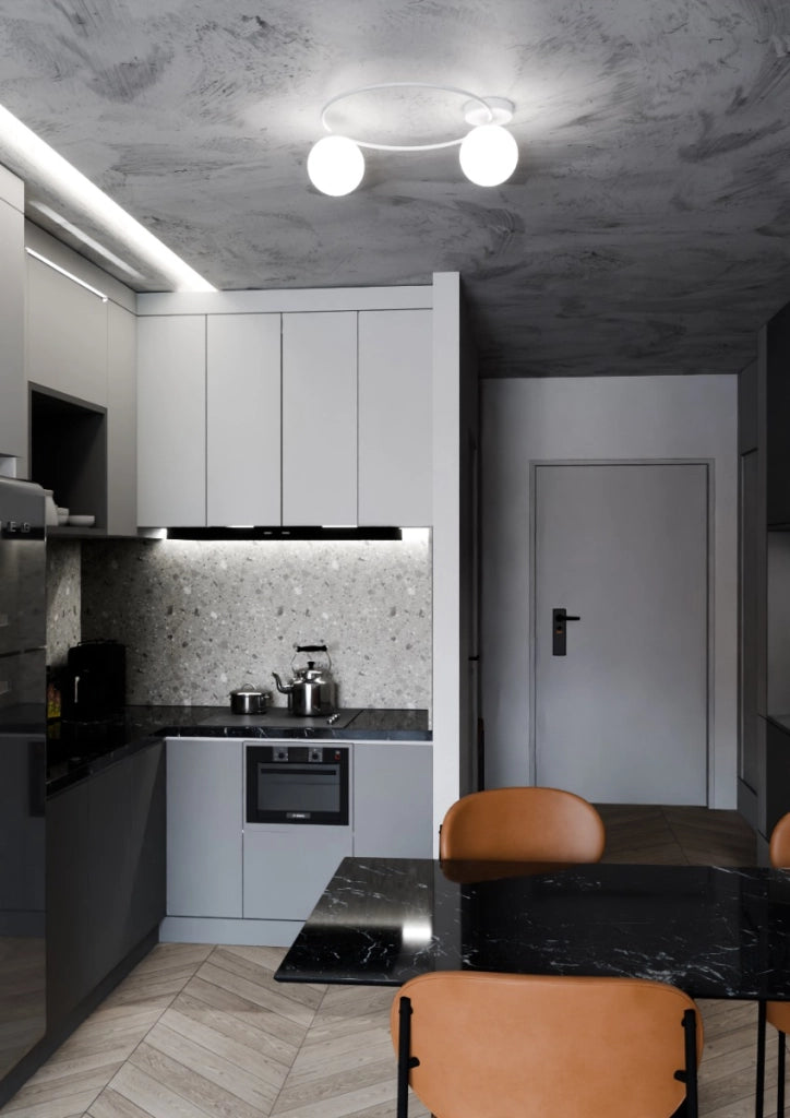 Plafoniera Emibig SOPRA 2 luci E14 vetro bianco 47cm