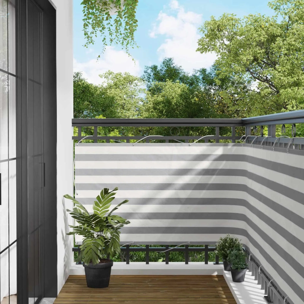 Schermo da balcone Grigio chiaro e bianco 100 x 500 cm 42030943