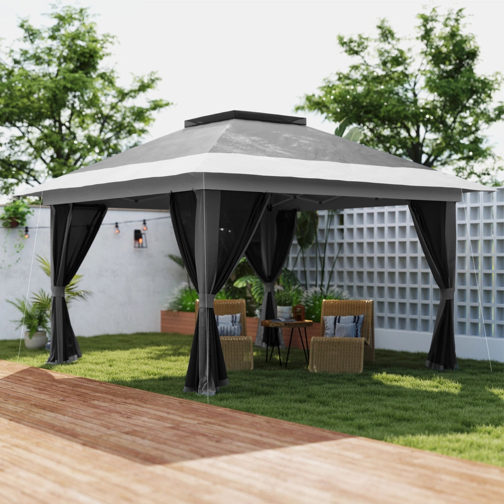 Gazebo Pieghevole ¨C Minimal ¨C Grigio 3.6x3.6 m