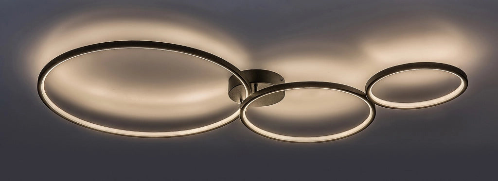 Plafoniera LED moderna nera 3 anelli 38W Rabalux Formand