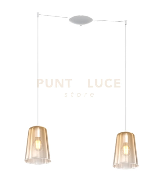 SOSPENSIONE BIANCO SPOSTABILE 2 LUCI AMBRA 1164BI-S2 S-AM