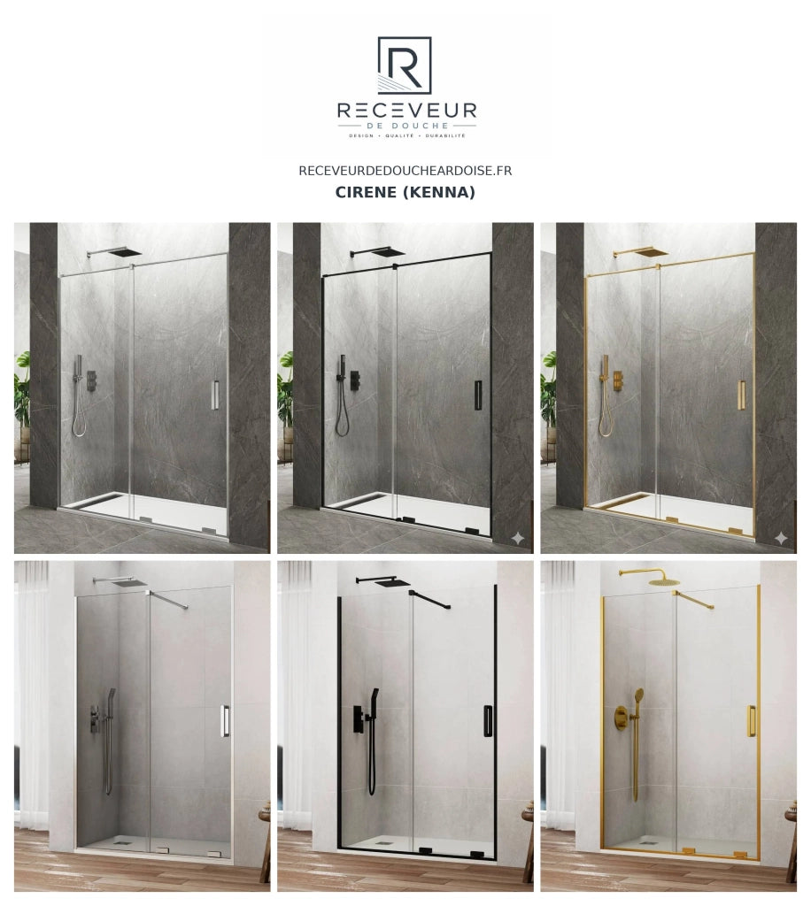 Box doccia CIRENE (KENNA) 1+1 con lato fisso laterale 100x90 cm Cromo Barra Perpendicolare