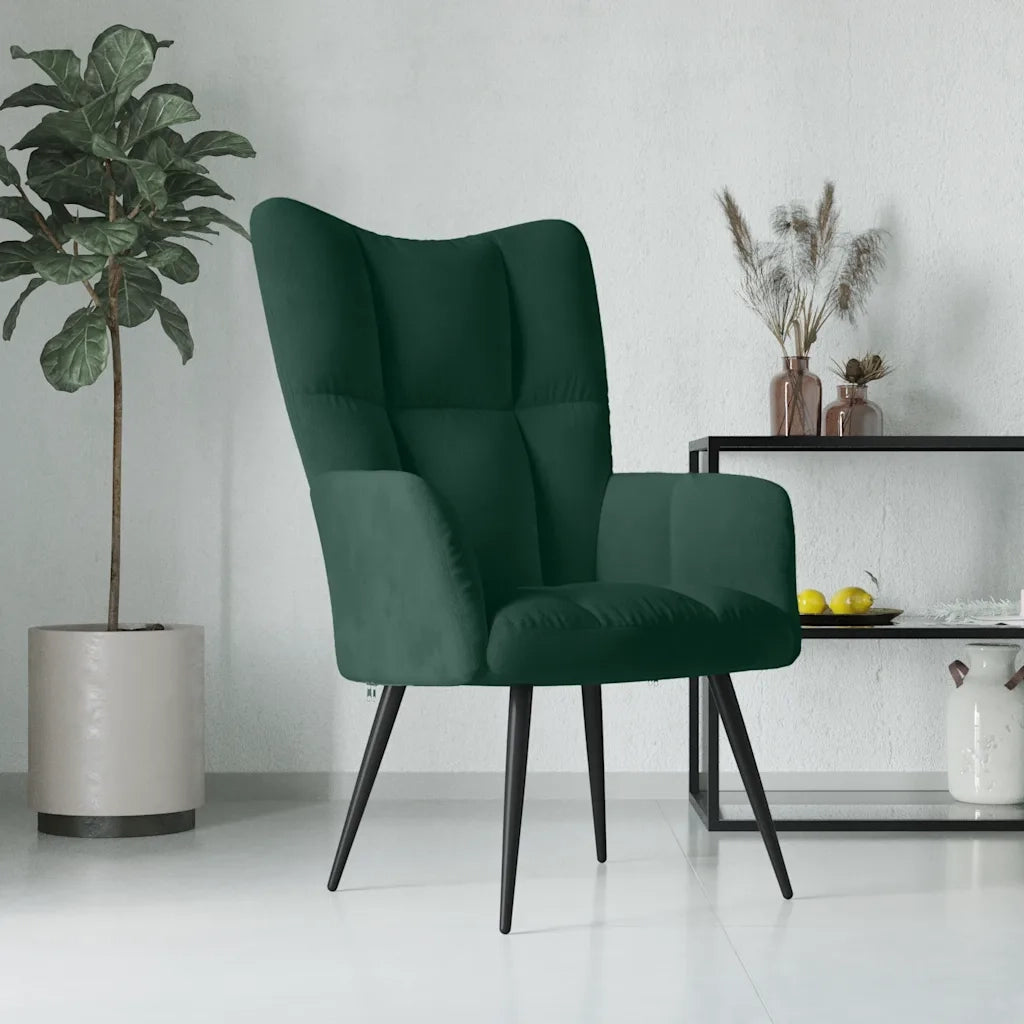 Poltrona | Sedia Relax Verde Scuro in Velluto