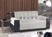 Copridivano Trapuntato Disegno Cuore Appeso - 3 Posti - Beige