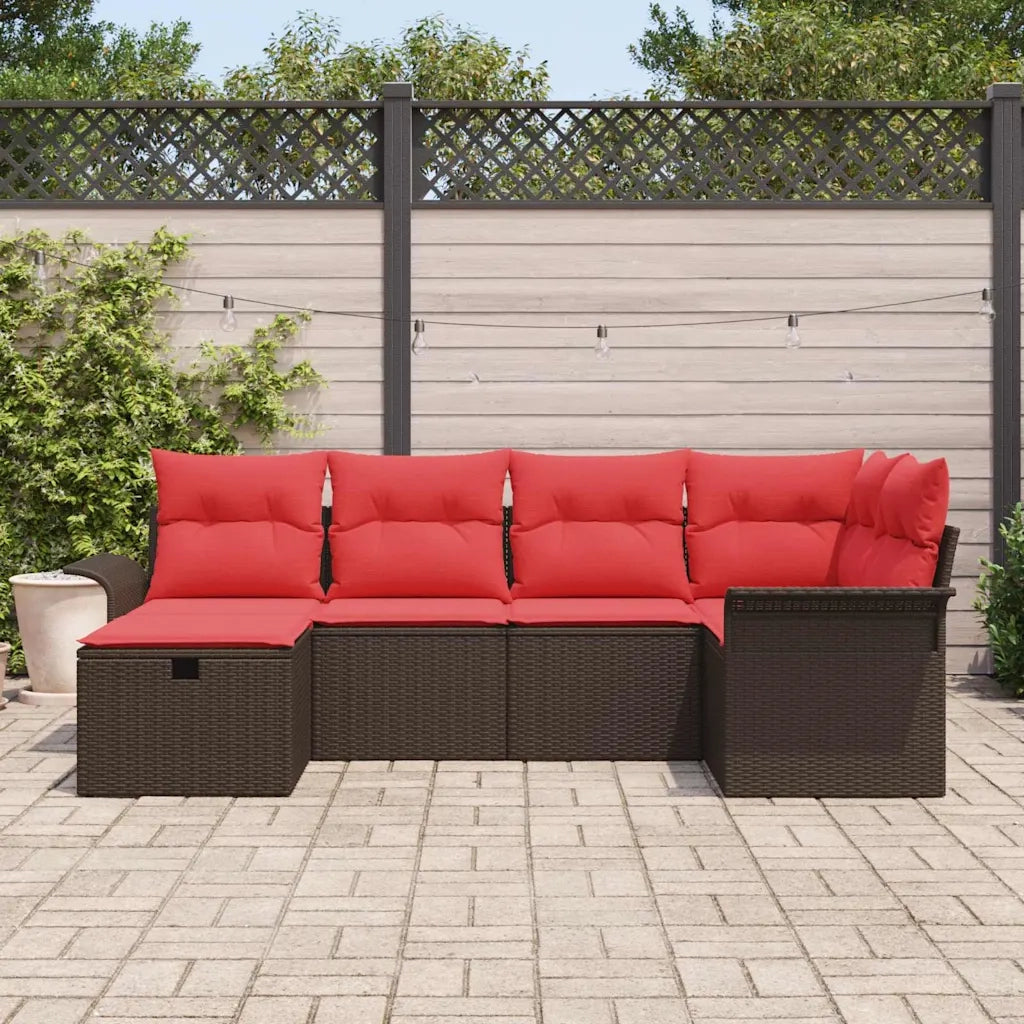 Set Divano da Giardino con cuscino 6 pcs Poly Rattan 3360215
