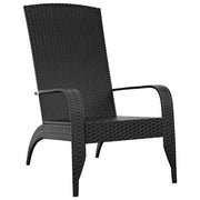 Sedia da Giardino | Sedie da Esterno Adirondack nera in polyrattan