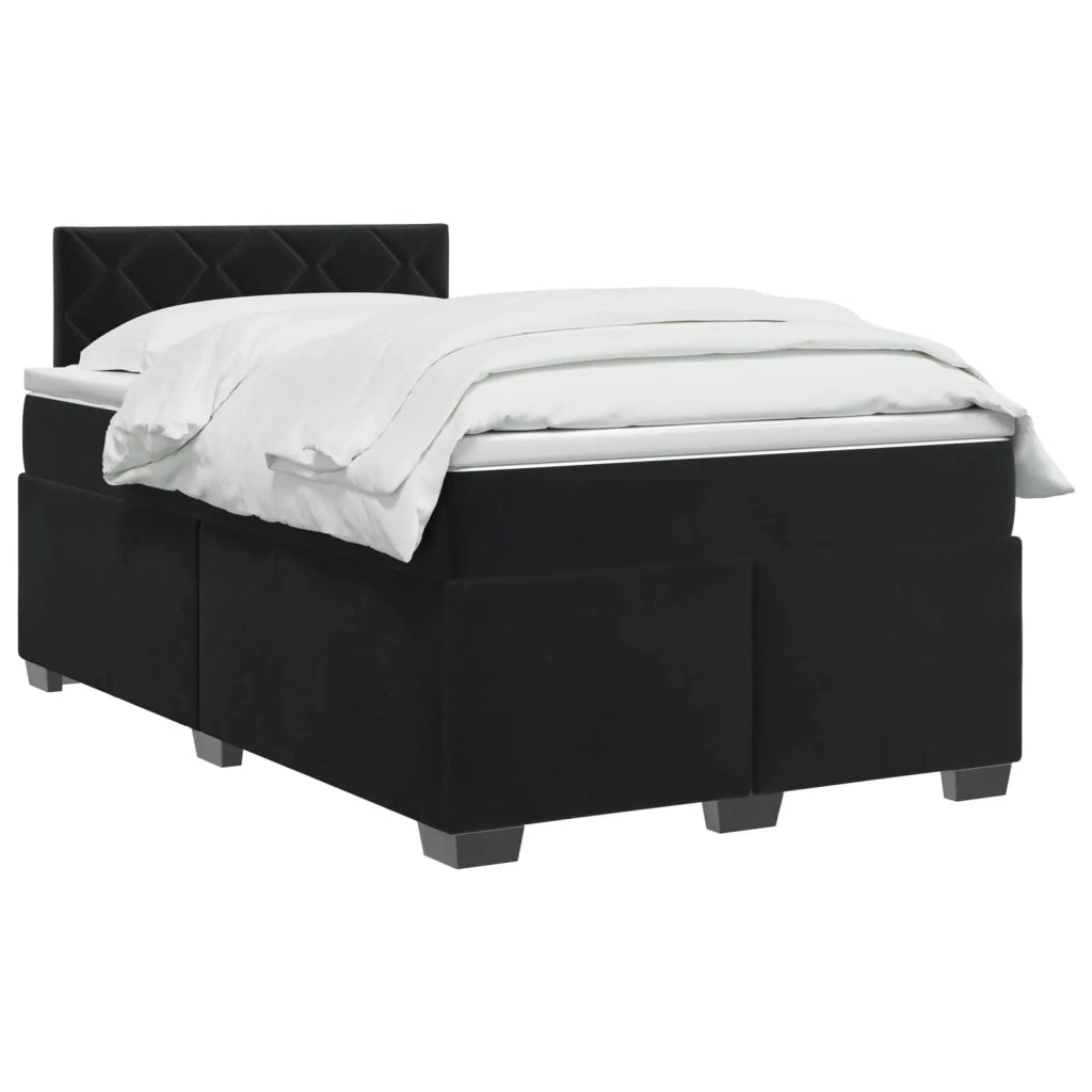 Letto box spring con materasso Nero 120 x 190 cm Velluto 3450682
