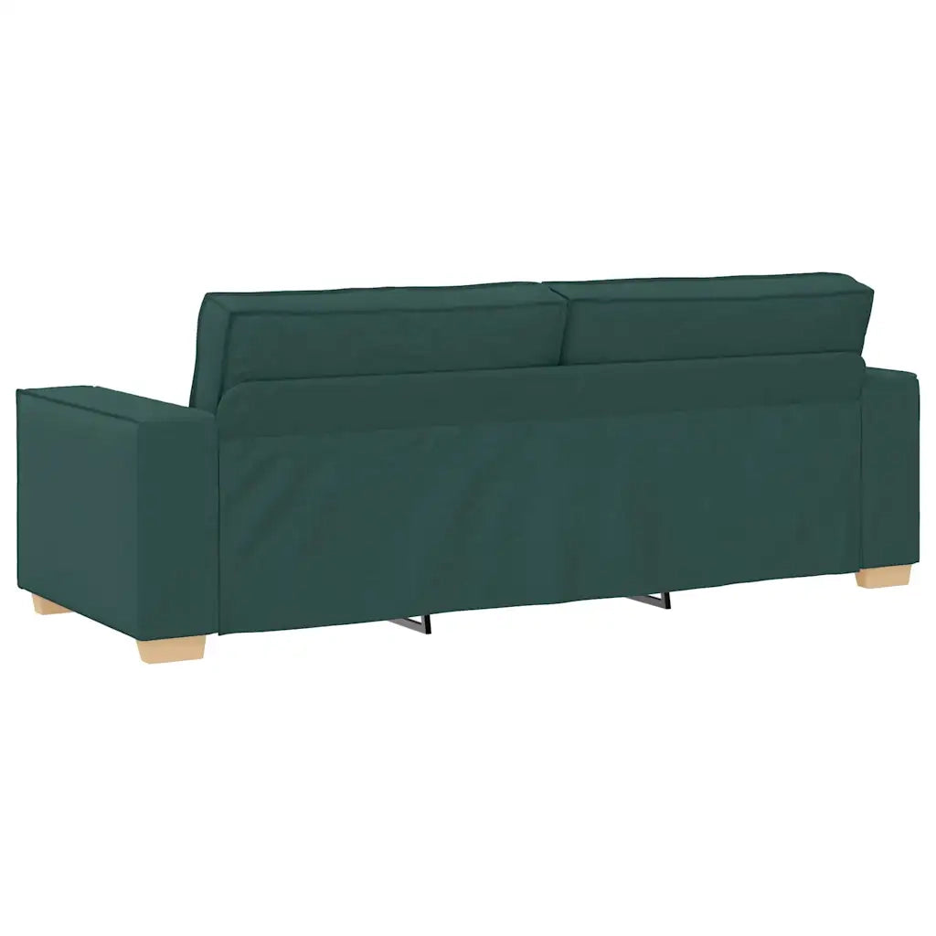 Divano 3 pcs Verde Scuro 220 x 80 x 84 cm Tessuto misto lino 3324614