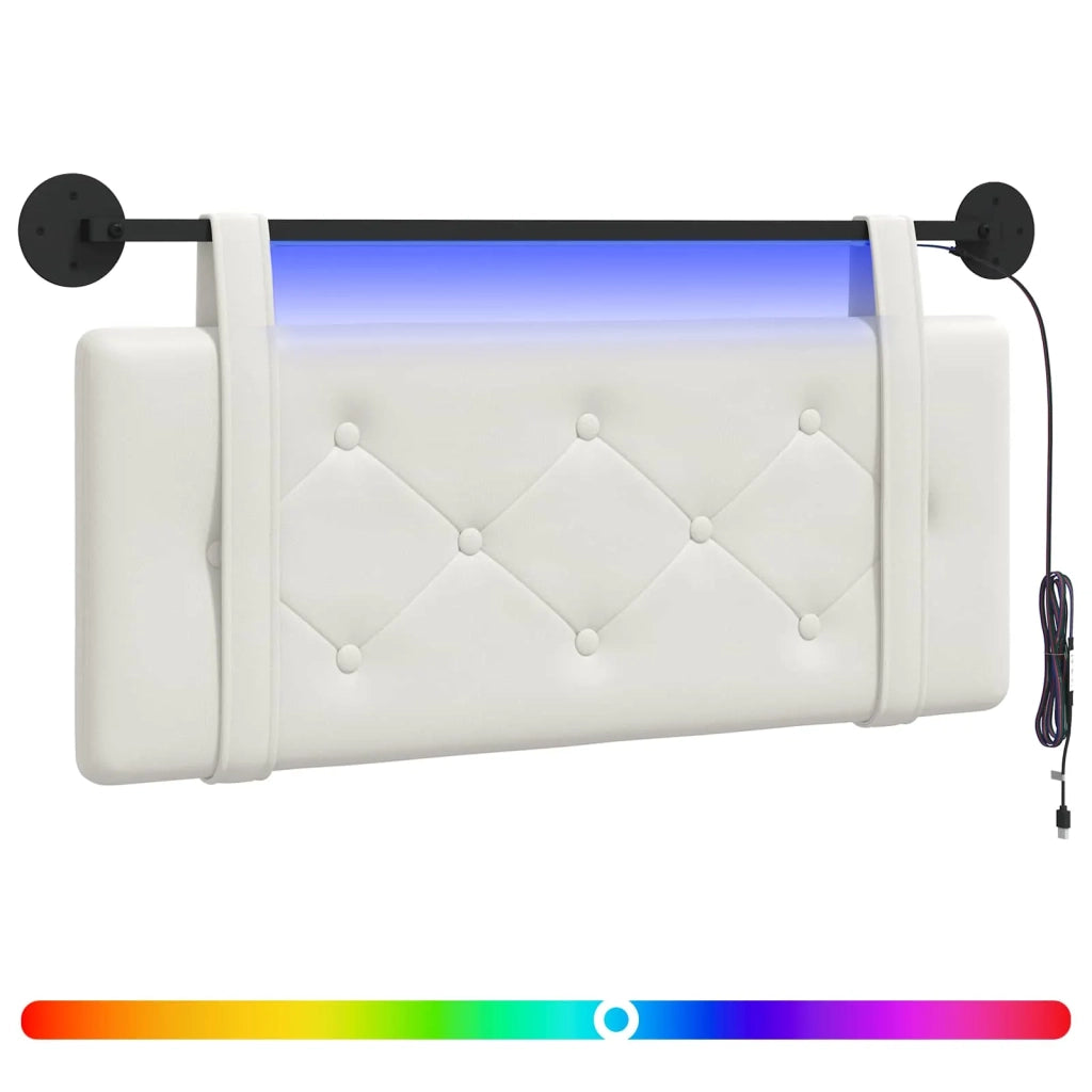 Testiera | Testata sospesa Con luce LED Bianco Similpelle