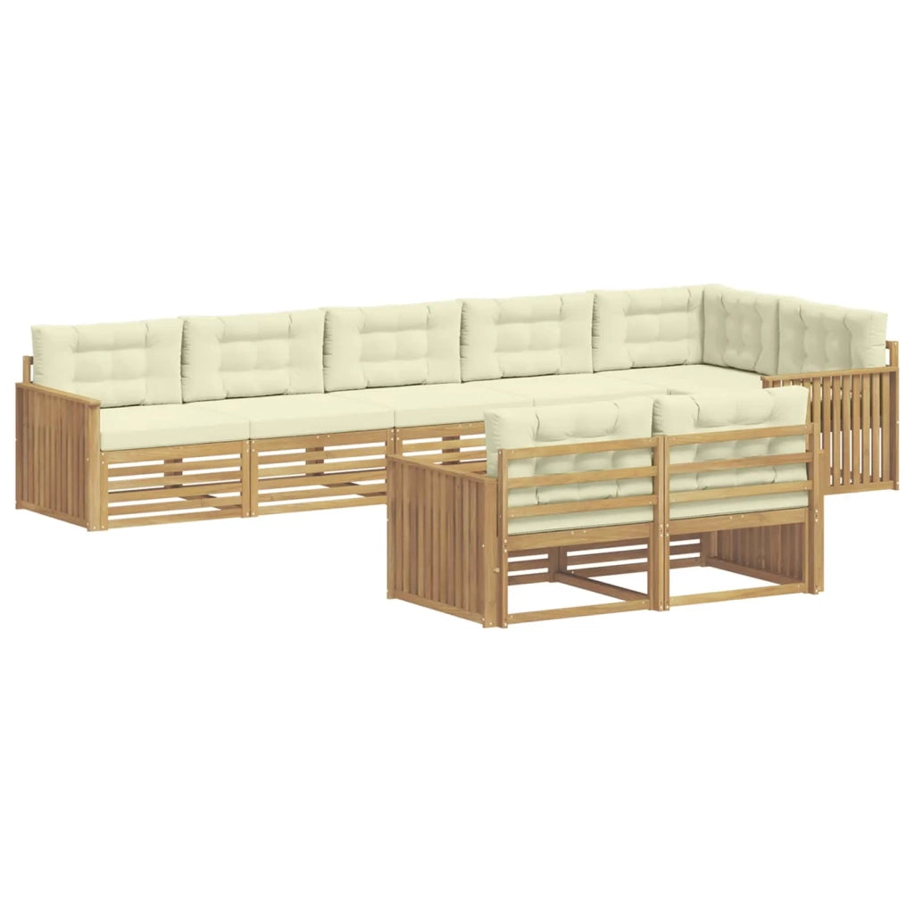 Set di divani da esterno 8 pcs Bianco e Crema 3390680