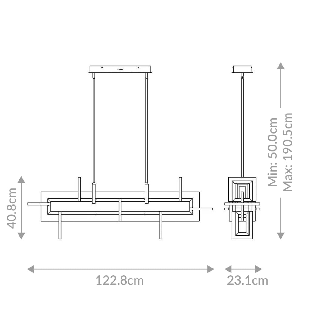 Sospensione LED Inizio Quintiesse 123cm nera 86W dimmerabile