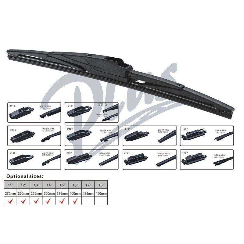 Spazzola Tergicristallo Posteriore Auto 13" 325mm 10 Connettori Universale Multi Adattatori