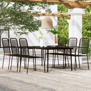 Set Mobili da Pranzo per Giardino 7 pz Nero 3099147