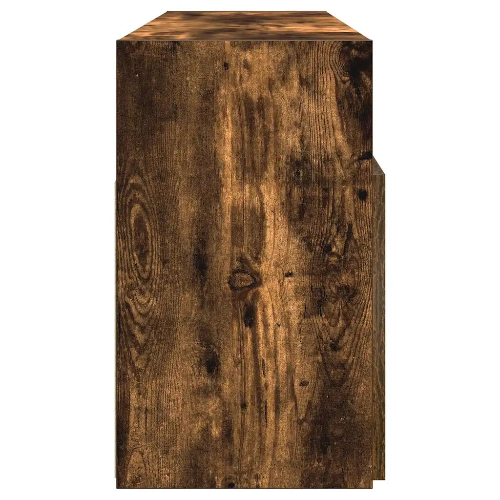 Mobile Porta TV con Luci LED Rovere Fumo 120x30x50 cm 815714