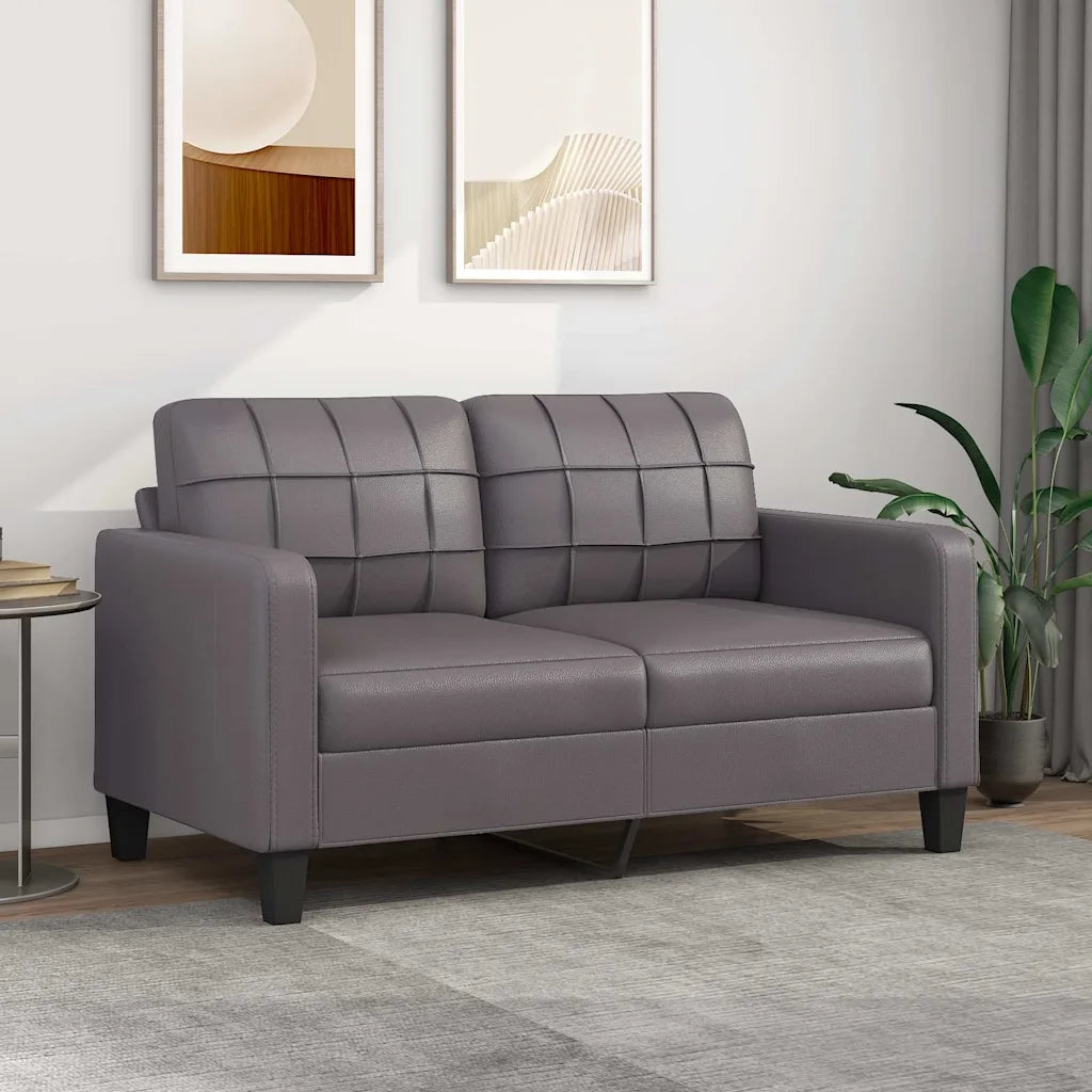 Divano a 2 Posti-Sofa 2 Posti Grigio 140 cm in Similpelle 537165