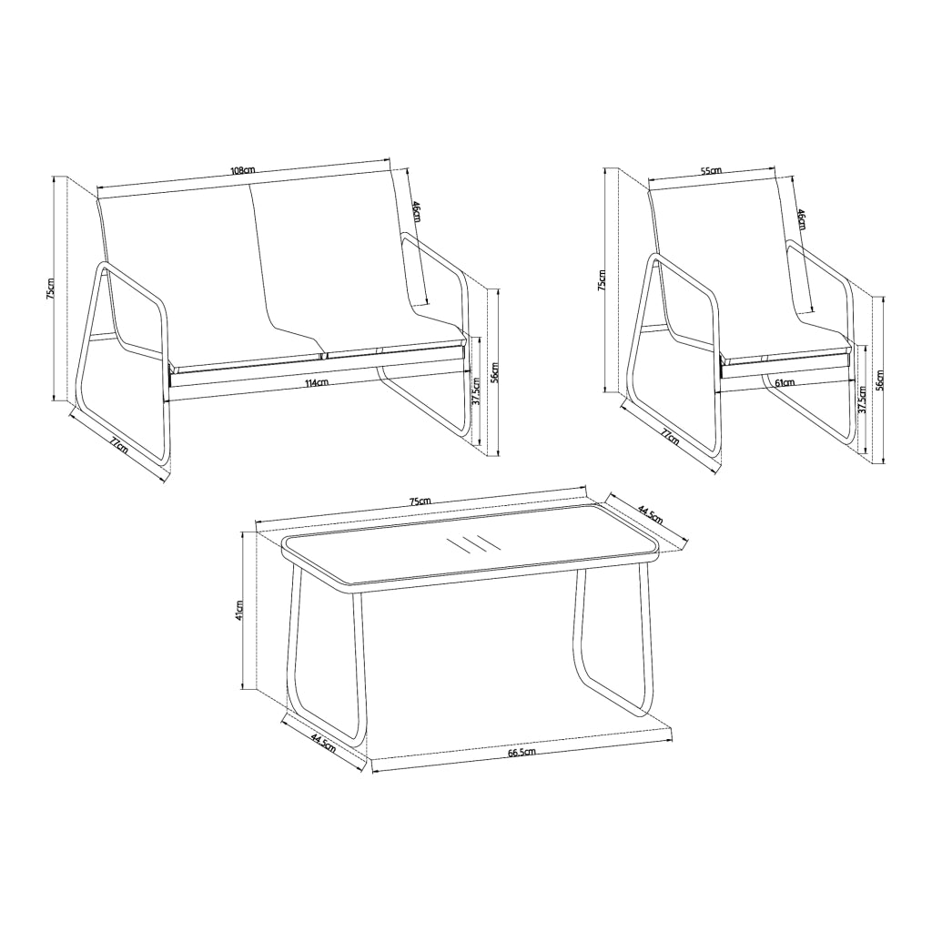 Set Salottino Anzi per Uso Esterno - Grigio casa.pro