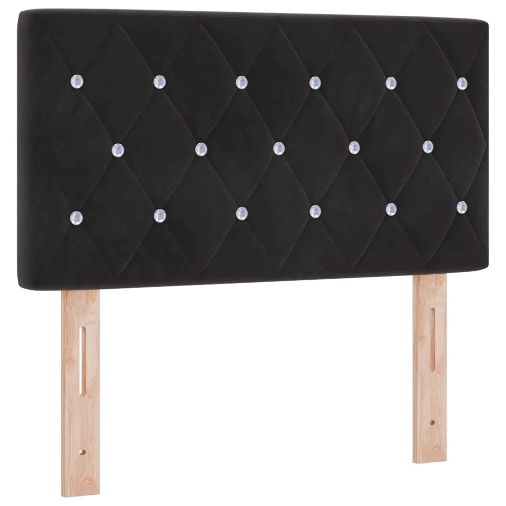Letto box spring con materasso Nero 80 x 200 cm Velluto 3450598