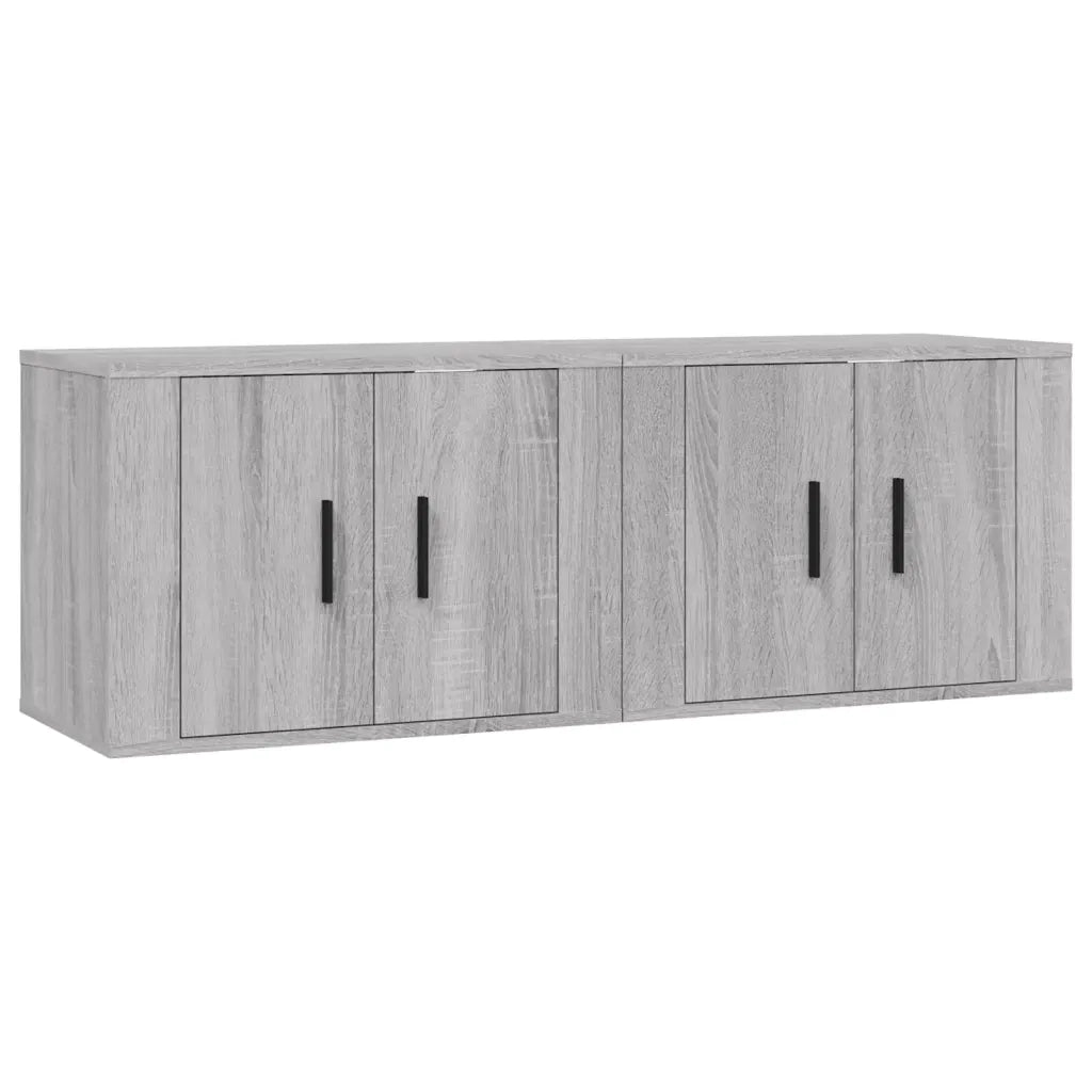 Mobili Porta TV a Parete 2 pz | Armadietto TV | Mobile Porta TV Grigio Sonoma 57x34,5x40 cm