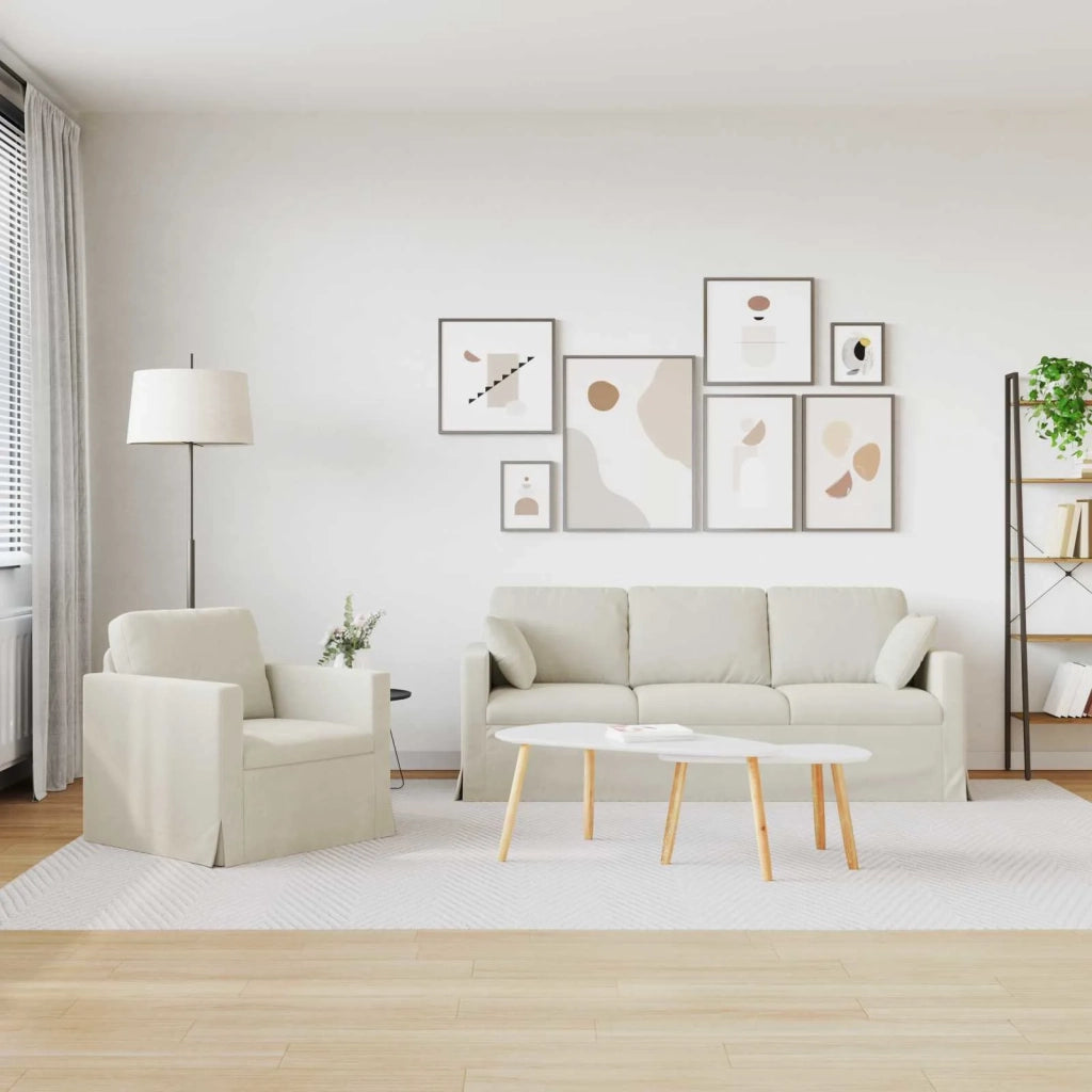 Set di divani 2 pcs Crema 198 x 78 x 80 cm Velluto 3407602