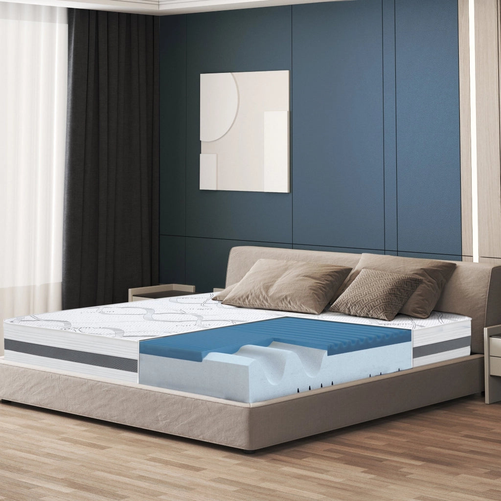 Materasso in Memory Foam Singolo 95x185 Altezza 22 cm | Rigidità media/alta | Tessuto Anallergico e Traspirante | Proprieta' Ortopediche Automodellanti | Prodotto in Italia