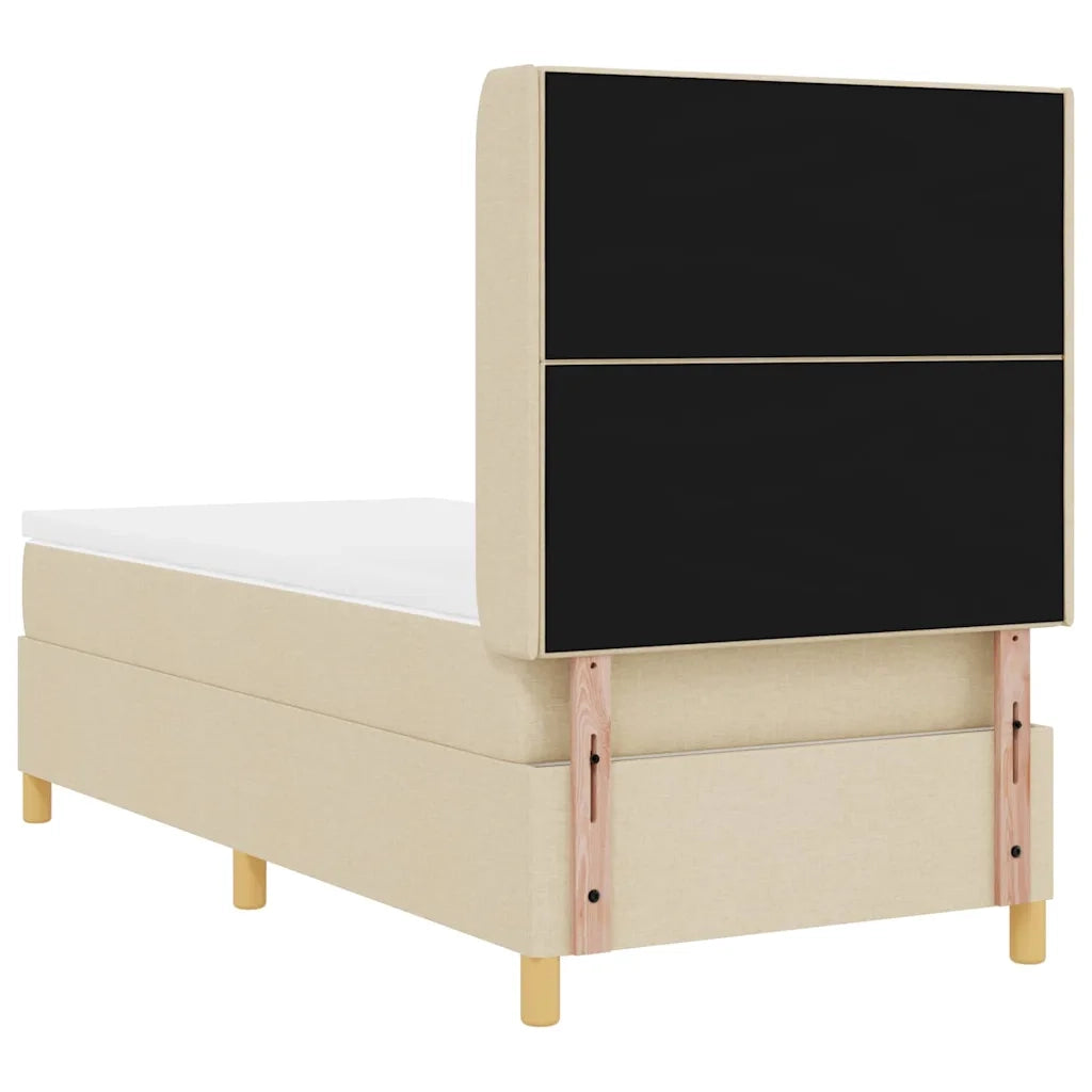 Letto a molle con strisce LED Crema 100 x 200 cm Tessuto 3343684