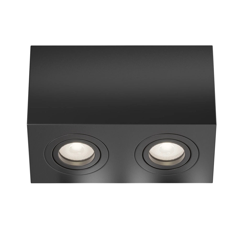 Maytoni Lampada da soffitto Atom 2 luci GU10 nero metallo