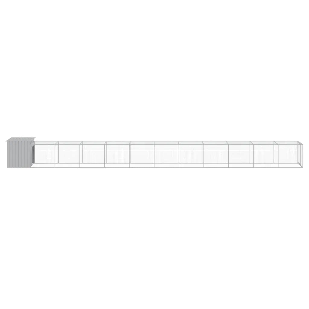 Pollaio Area Corsa Grigio Chiaro 110x1221x110cm Acciaio Zincato 3189098