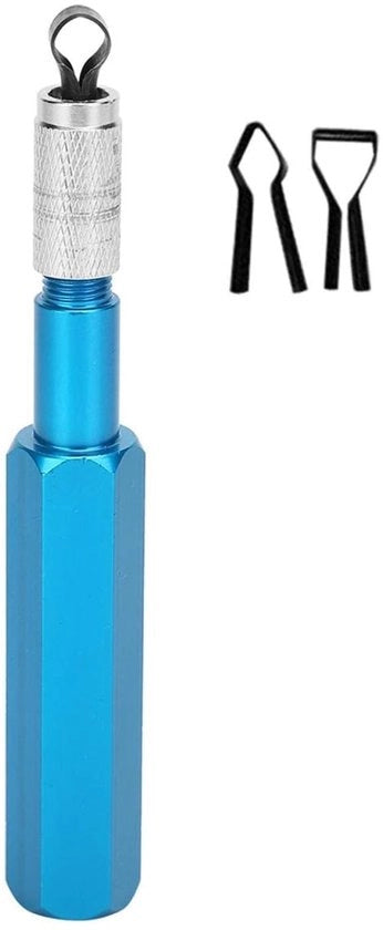 Strumento per la rasatura del pavimento 5,1 pollici manico in lega di alluminio - Raspa PVC/vinile - Grip antiscivolo - 3 coppe sostitutive - Duraturo e confortevole - Rasatura del pavimento