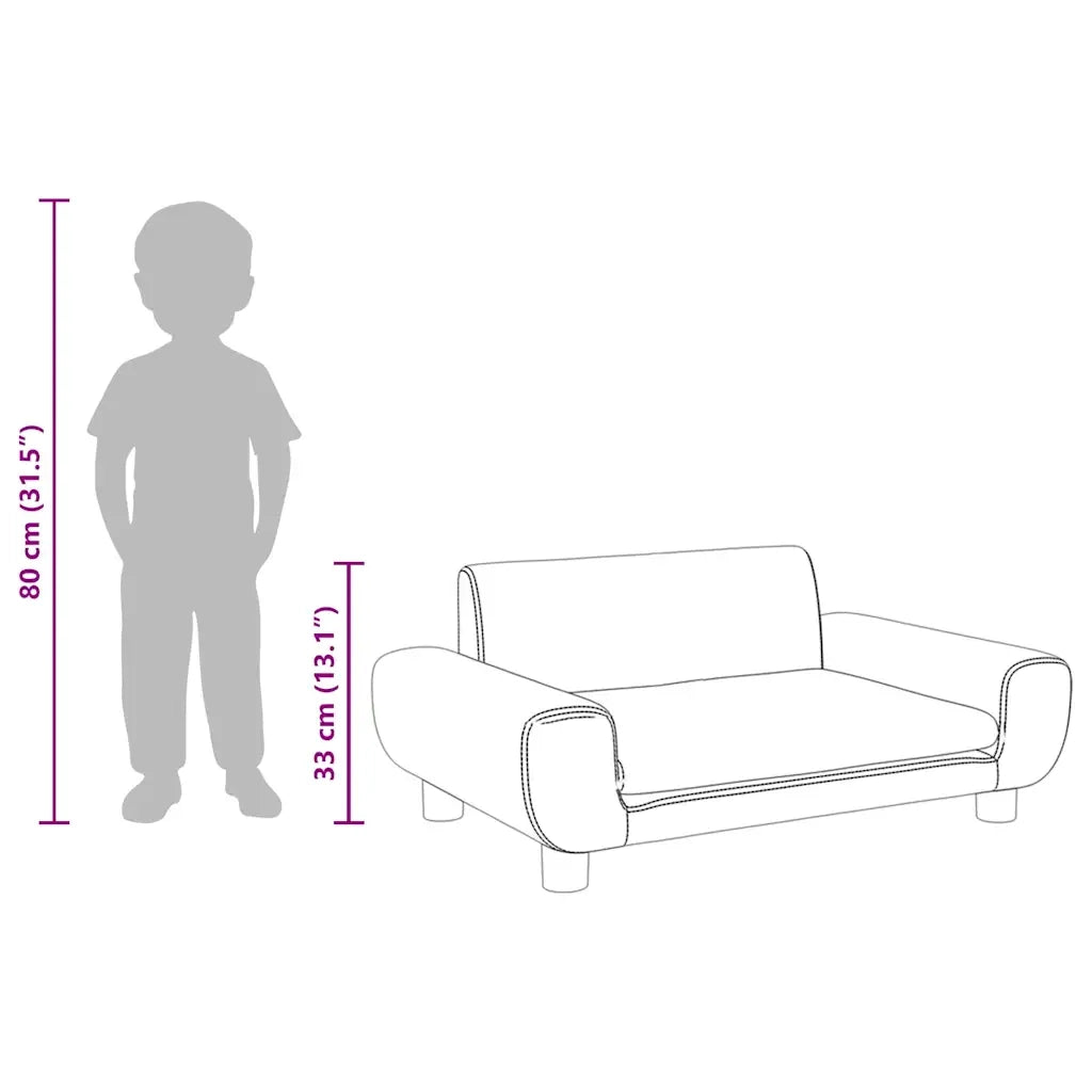 Divano per Bambini Rosa 70x45x33 cm in Velluto 3196389
