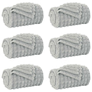 Coperte da Pile 6 pz Grigio 150 x 130 cm Panno