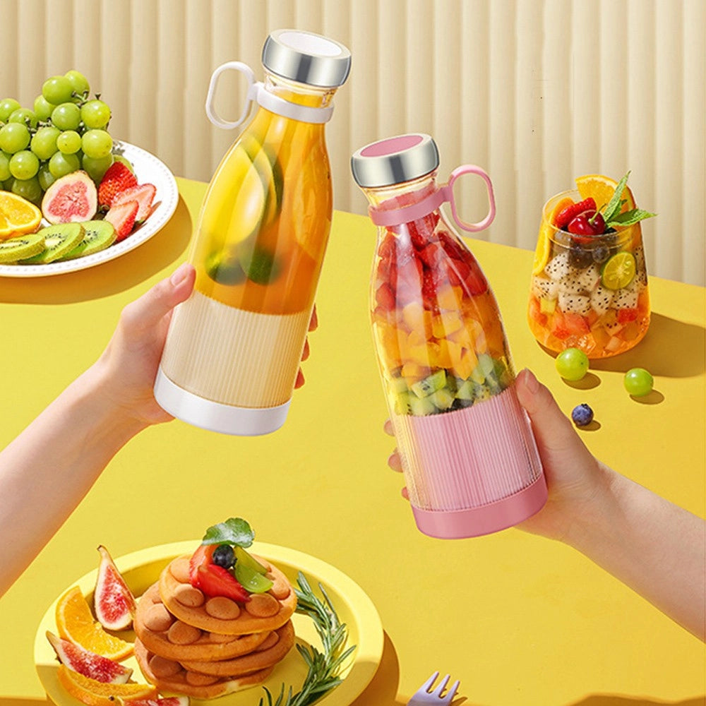 Trade Shop - Mini Frullatore Portatile Ricaricabile Usb Bottiglia 380 Ml Per Viaggi, Ufficio -