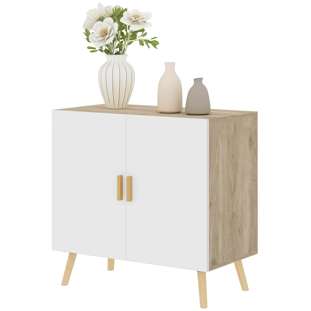 Mobile Multiuso Salvaspazio ¨C Xylo ¨C Legno Bianco e Rovere, 76x41.2x74 cm