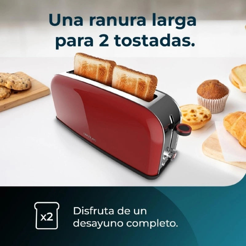 CECOTEC 04840 - Tostapane Toastin' time 850 Red Long Lite