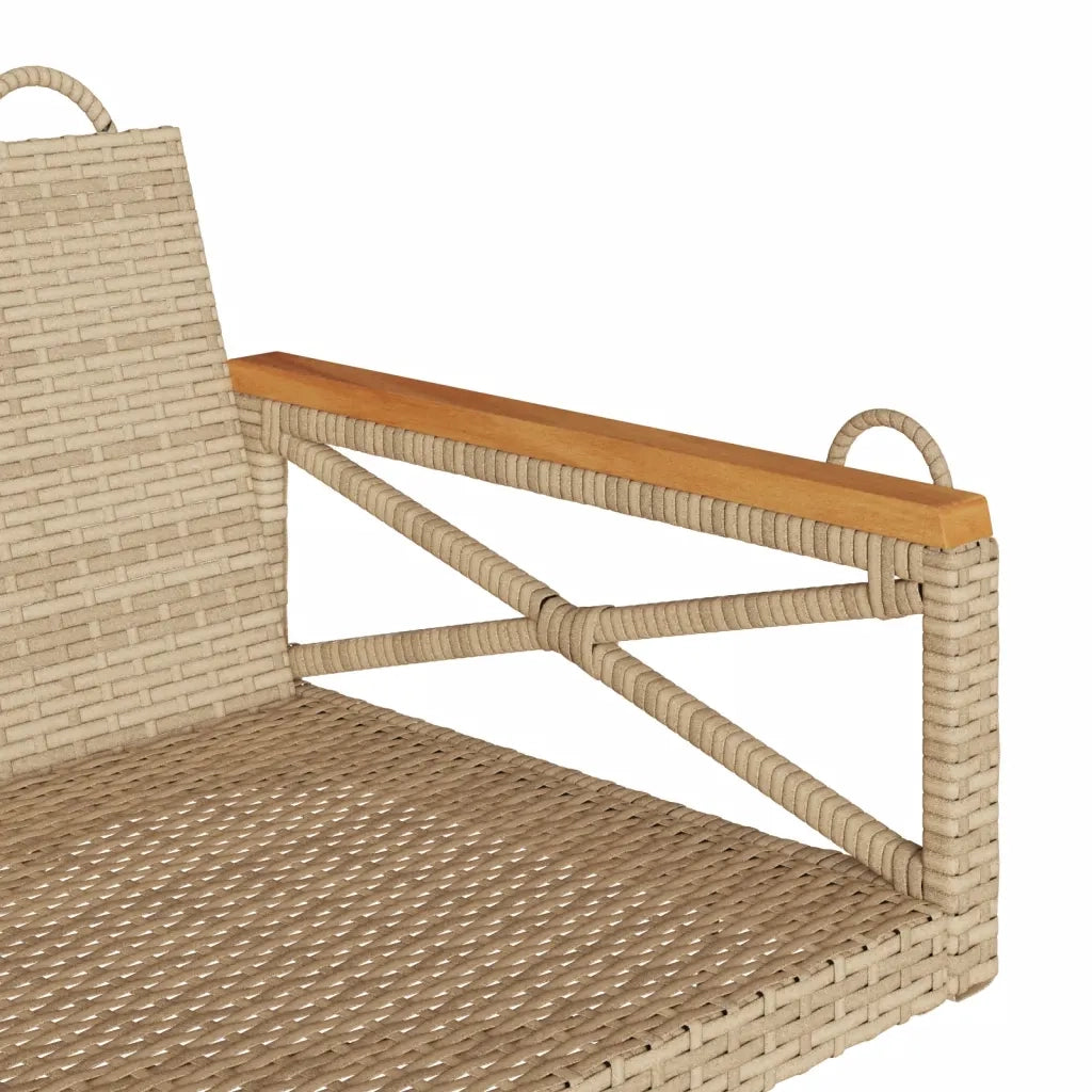Panca da Giardino | Panchina a Dondolo Beige 109x62x40 cm in Polyrattan