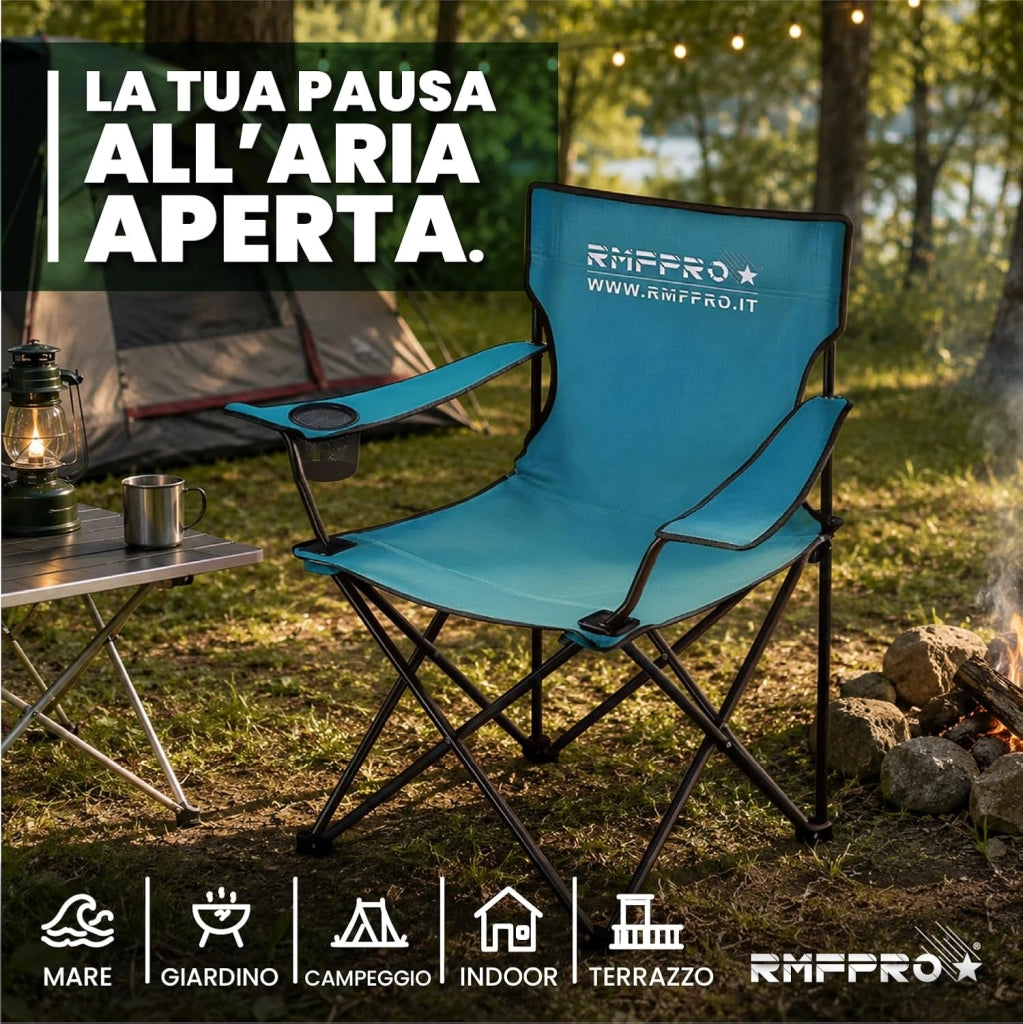 RMF PRO SET 2 SEDIE DA CAMPEGGIO BLU