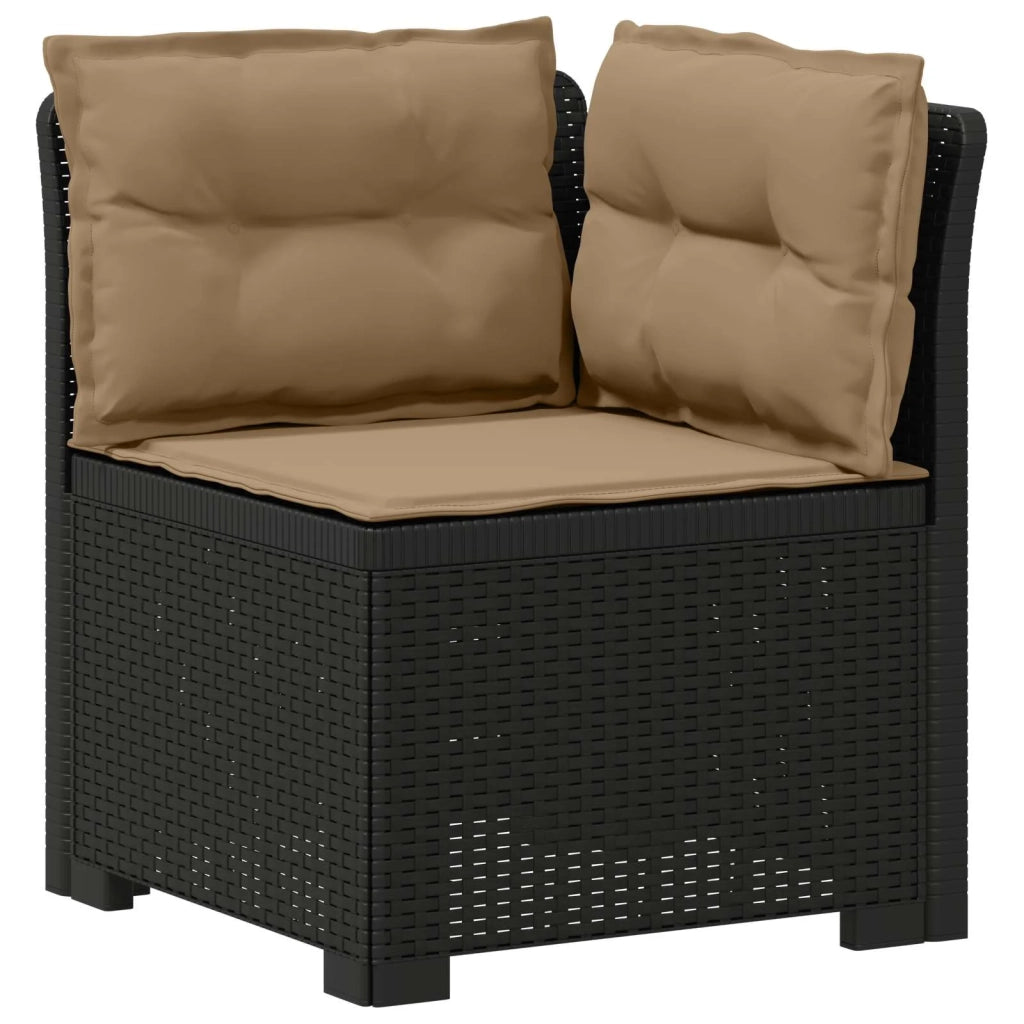Divano da esterno-Divano da Giardino 3 posti con cuscini in look rattan PP 769717