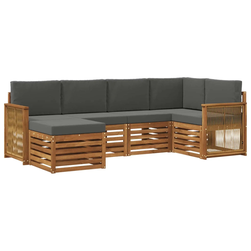 Set divano sezionale con cuscino 5 pcs Naturale e Antracite 3384568