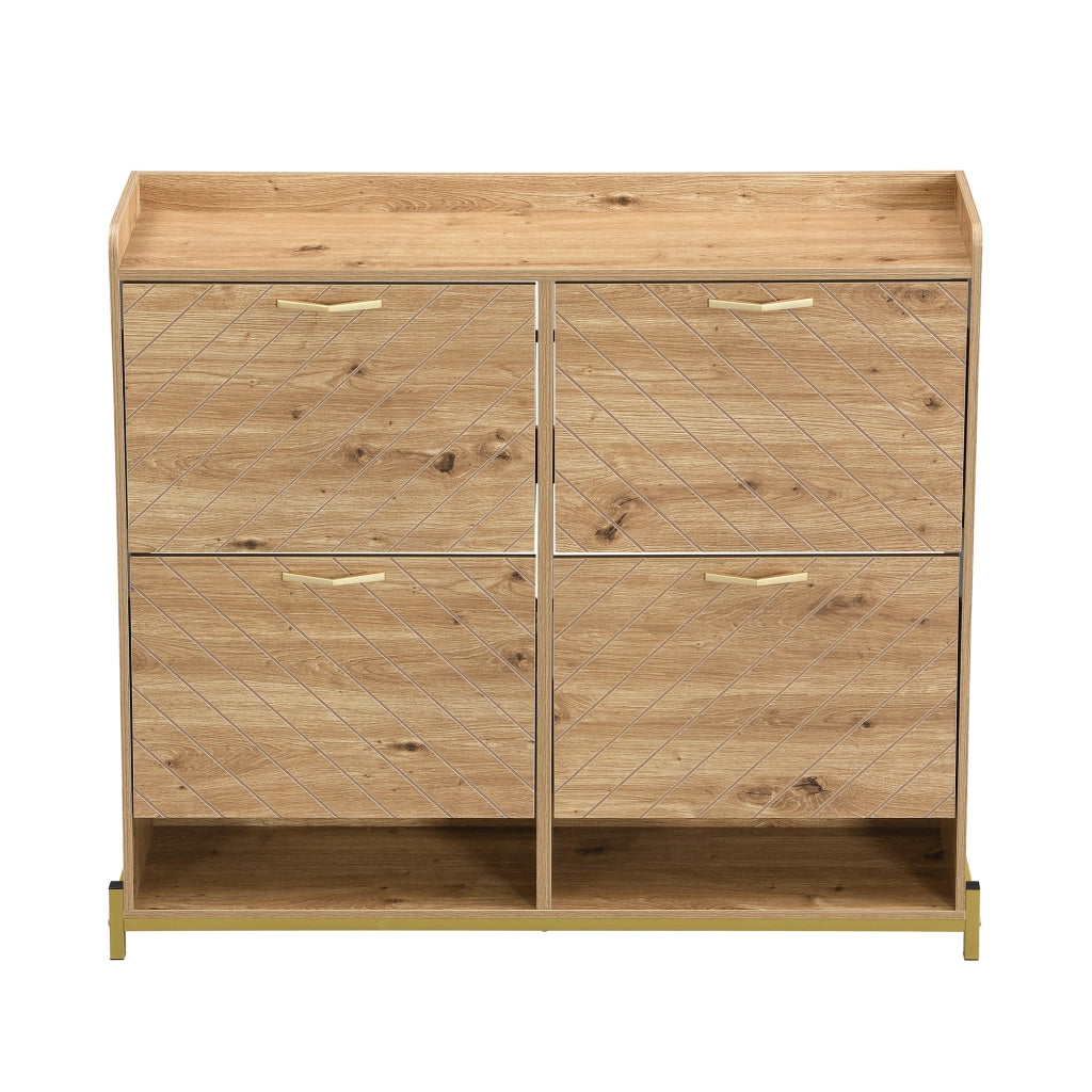 Scarpiera moderna in effetto legno - Zephmum - 4 ante - Compatta e robusta